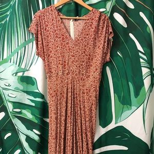 Madewell floral maxi dress orange white size 6